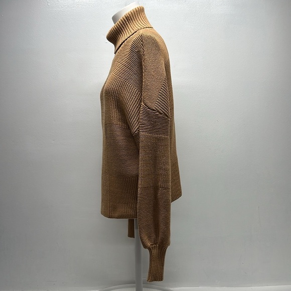 Staud Benny Sweater Roll Neck Turtleneck Long Sleeve Heavy Knit Beige Tan Small - Picture 5 of 9